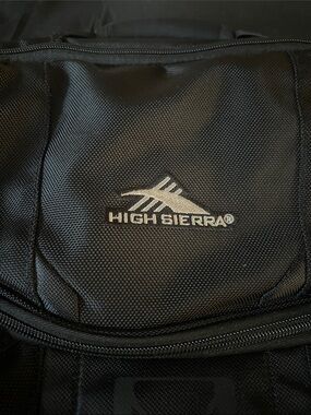 High Sierra Black Laptop Bag Silver Logo Embroidery
